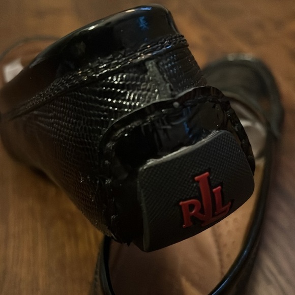 Polo Ralph Lauren Camila Driving Loafer 8.5 Snakeskin Patent Leather - Picture 4 of 9